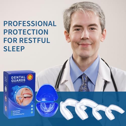 Mouth Guard for Grinding Teeth at Night,Night Guards for Teeth Grinding.Food-Grade&Comfotable Safety Mouth Guard for Sleeping(4 Packs).