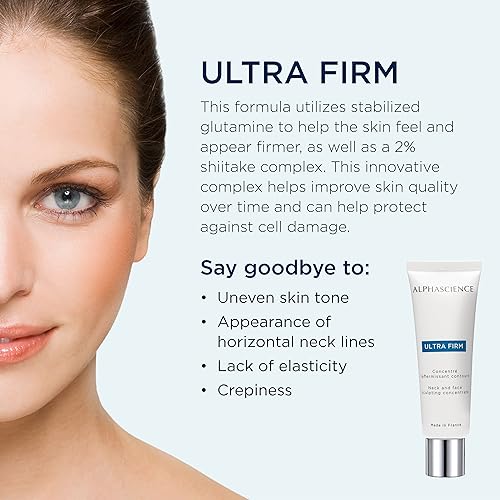 ALPHASCIENCE ULTRA FIRM Cream - Neck and Face Sculpting Concentrate -Skincare - Improves Elasticity and Texture - for Sagging, Rough Skin and Contouring the Face - 50 ml / 1.7 fl. oz.