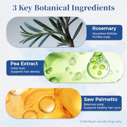 Hair Growth Serum Roll On 25ml/0.84Oz with Saw Palmetto, Rosemary & Pea Extract£¬Helps Support Thicker, Fuller Hair Appearance, Non-Greasy Hair Loss Support for Men & Women (2pcs)