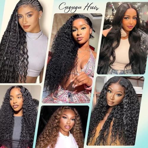 12A Human Hair Bundles 16 18 20 Inch Deep Wave Bundles Human Hair 100% Unprocessed Brazilian Virgin Deep Curly Weave 3 Bundle Water Wavy Hair Extensions Real Human Hair 1B Bundle for Women