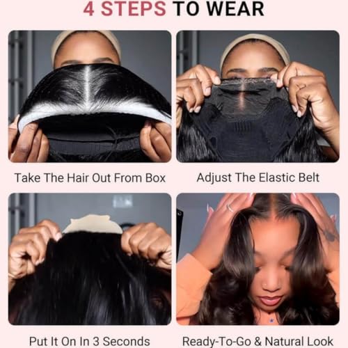 WestKiss 250 Density Body Wave Human Hair Wig Layered Cut Side Part Wig Human Hair 6x8 Lace Front Wigs Glueless Wigs Human Hair Wigs Pre Plucked Pre Cut For Black Women 16 Inch