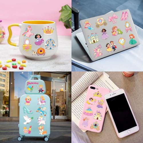 96 PCS Little Princess Pre-Cut Temporary Tattoos for Kids | Super Cute Princess Themed Birthday Party Favors, Supplies, Decorations, Castle Tattoo Stickers, School Rewards Prizes & Gifts Boys Girls