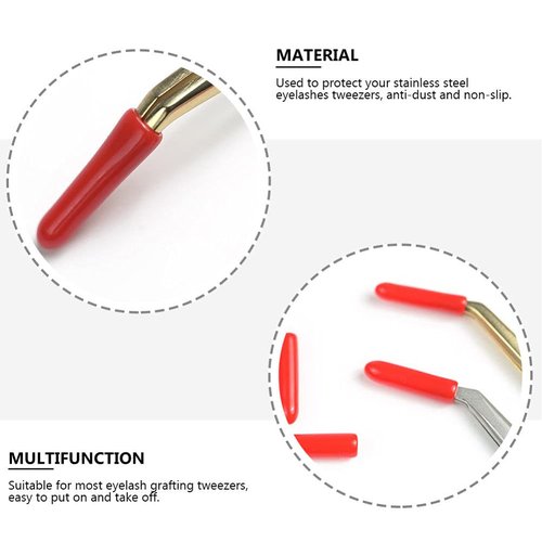 Lurrose Silicone Caps for Tweezers 100Pcs Protective Tip Guards Lash Extensions Cover Rubber Tweezer Tip Cap for Beauty Tools