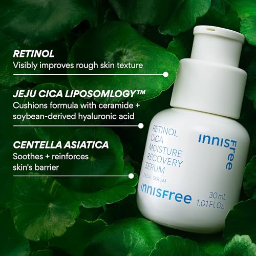 innisfree Retinol Cica Serum with Salicylic Acid, Korean Moisture Recovery Treatment for Beginners, Face Care