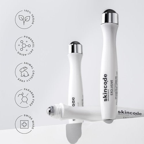 Skincode Exclusive Cellular Eye-Lift Power Pen | Cooling Roll-On for Puffiness & Dark Circles | Multi-Corrective Eye Booster | ACR Complex for Collagen Boost & Wrinkle Reduction (0.5 Oz / 15 mL)