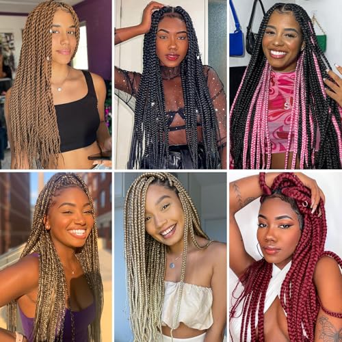 Braiding Hair Pre Stretched 20 Inch 8 Pack Long Professional Pre Stretched Hair For Braiding Soft Yaki Texture Hot Water Setting Synthetic Crochet Braids For Women Girls (20Inch,30#)