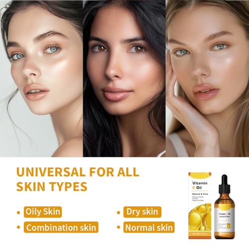 Organic Vitamin E Oil, Natural & Pure Moisturising Oil for Skin, Face, Nail, Hair, Improves Skin Texture and Elasticity, Reduce Dullness, Aging (1)