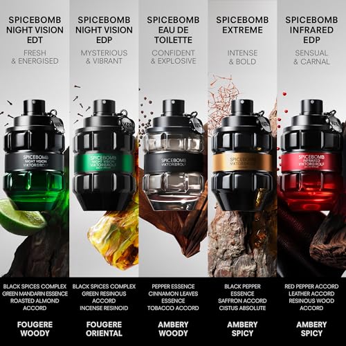 Viktor&Rolf - Spicebomb Nightvision Eau de Toilette Spring Gift Set - Woody & Spicy - Cologne for Men - With Notes of Citrus & Tobacco - Full Size, 3 Fl Oz & Travel Size, 0.68 Fl Oz