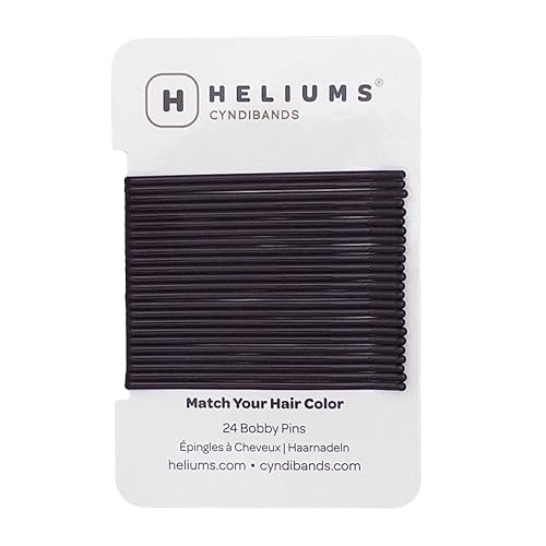 Heliums Large Bobby Pins - Dark Brown - 2.5 Inch Extra Long Straight Hair Pins, Enamel Coated - 24 Count