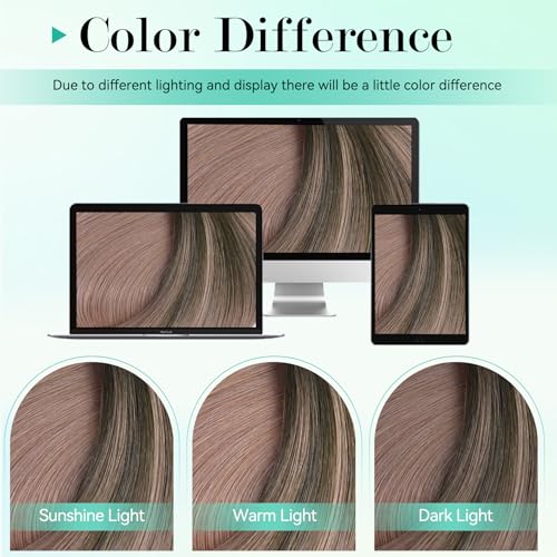 Ukira Ombre Hair Extensions for Women Real Human Hair, 20 Inch 120g 7pcs Dark Brown Fading to Pink Grey Clip in Hair Extensions Real Human Hair, Soft Straight Remy Human Hair Clip ins