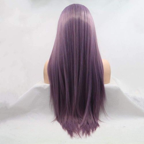 melody wig Mixed Purple Wig Long Silky Straight Wigs For Women Hair Synthetic Lace Front Wigs Heat Resistant Fiber Long Hair Wig Cosplay Part