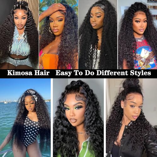 Deep Wave Lace Front Wigs Human Hair 13x4 Deep Lace Frontal Wigs for Women HD Lace 200 Density Wet and Wavy Kinky Curly Lace Front Wig Glueless Wig Pre Plucked with Baby Hair 20 Inch