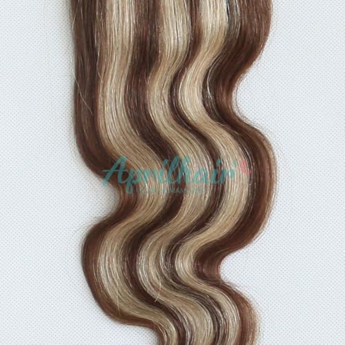 8A Pre Plucked 4x4 Lace Closure With 3 Bundles Highlight P4/27 Brown Honey Blonde Body Wave Brazilian Virgin Human Hair (14with18 20 22)