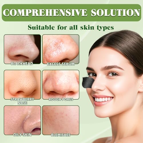 Blackhead Remover Strips, Charcoal Pore Strips, Deep Cleansing Blackhead Strip for All Skin Type, Nose Strip Blackhead Remover, Keep Skin Clear and Tighten Pores (10 pack)