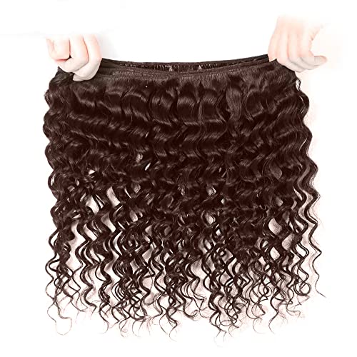 #4 Chocolate Human Hair Bundles Water Wave Bundles 34 34 34 Inch Brown Unprocessed Brazilian Virgin Hair 3 Bundle 50 Gram Per Bundle Deals Quick Weave Hair Extensions