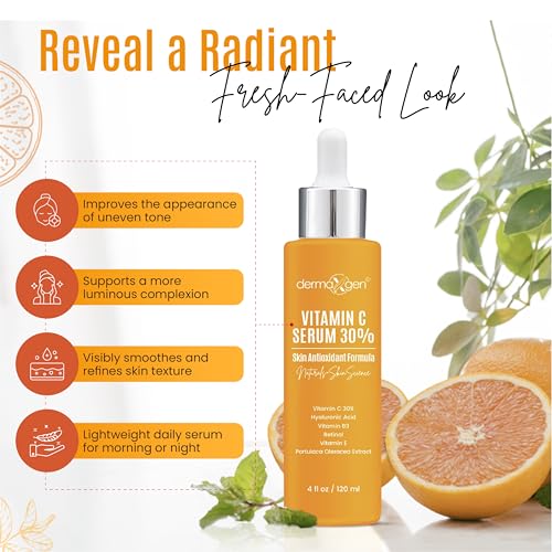 Vitamin C Serum with Pure Retinol, Hyaluronic Acid, & Organic Anti-Aging Formula - 4 Fl Oz