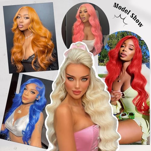 32 Inch 613 13x6 Lace Front Wig Human Hair 200 Density Blonde 13x6 HD Lace Front Wigs Human Hair Pre Plucked 613 Body Wave Blonde Wig Human Hair Lace Frontal Wigs