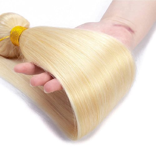 MLMYBAYEA 613 Human Hair Bundles Blonde Straight Bundle 08 10 12 Inch Double Weft Brazilian Unprocessed Virgin Hair Color 613 Straight Bundles For Women