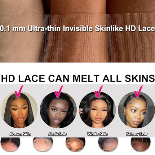 ITODAY 32 Inch Body Wave Lace Front Wigs Human Hair Pre Plucked 13x4 HD Lace Front Wigs Human Hair 200% Density Glueless Frontal Wigs Human Hair for Women