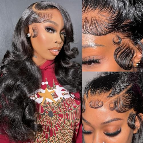 13x6 Lace Front Wigs Human Hair 26 Inch Body Wave 180% Density Pre Plucked 13x6 HD Lace Frontal Wigs Human Hair Body Wave Glueless Lace Front Wigs for Women Natural Color