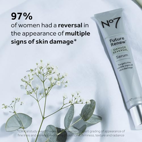 No7 Future Renew Damage Reversal Anti Aging Serum for Face - Face Serum for Women with Peptides to Support Skin Repair - Helps Reduce Fine Lines, Wrinkles, Dryness & Uneven Tone (0.84 Fl oz)