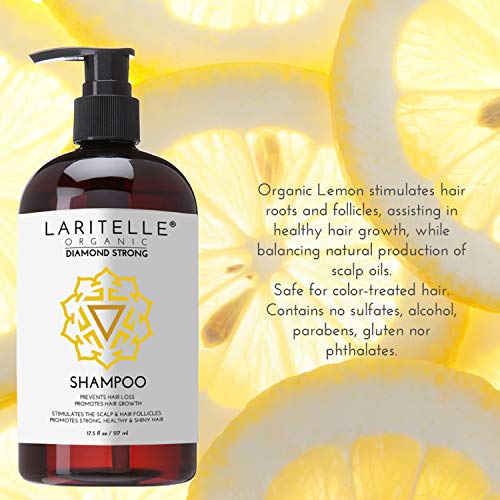 Laritelle Diamond Strong Organic Shampoo ? Hair Growth & Strengthening ? Sulfate-Free, Cedarwood & Botanicals ? Prevents Thinning & Breakage ? Made in USA ? 17.5 oz