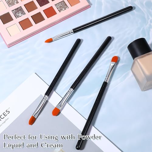 6 Pcs Flat Eye Shadow Primer Applicator Brush for Blending Concealer Small Makeup Concealer Eyeshadow Brow Brushes Liquid Shadows and Eye Primer Base Makeup Tool Concealing Small Imperfection