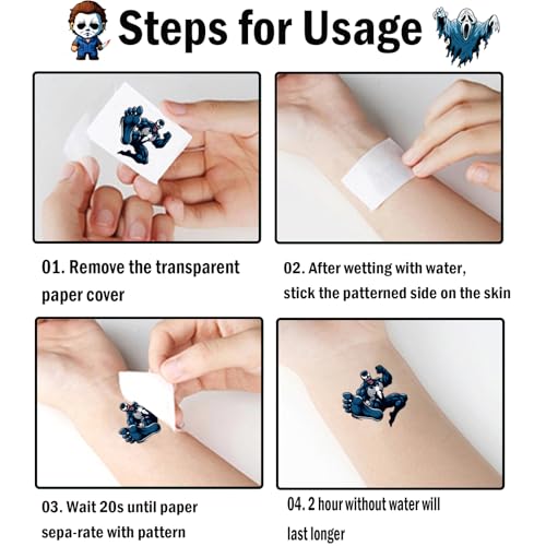 Halloween Temporary Tattoos,10 Sheets Halloween Tattoo Stickers,5 Different Halloween Themes for Boys and Girls, Halloween Gifts Party Supplies Favors Holiday Decorations