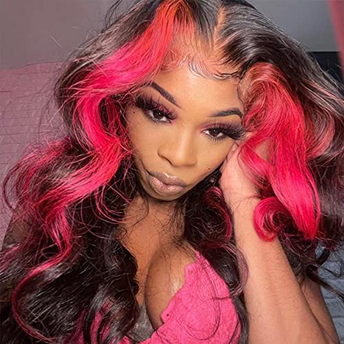 Body Wave T Part Huamn Hair Wigs Ombre Human 13x4x1 Lace Frontal with Baby 20 Inch 150% Density Glueless HD for Black Women Pre Plucked Hair, 1.0 Count