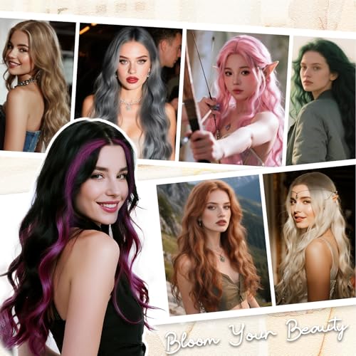 Long Wavy Pink Wig for Women 28 Inch Middle Parted Dream Pink Curly Wig Natural Looking Heat Resistant Fiber Synthetic Wig for Daily Party Halloween Cosplay Use