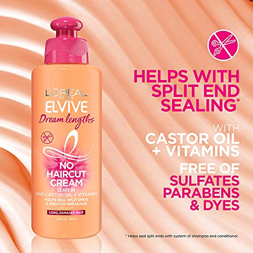 L'Oreal Paris Elvive Dream Lengths No Haircut Cream Leave In Conditioner, 6.8 fl. oz.