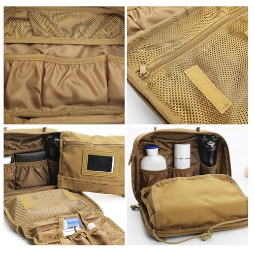 SMONT Tactical Toiletry Bag for Men, 9.5" Hanging Dopp Kit Shaving Hygiene Bag for Traveling Bathroom