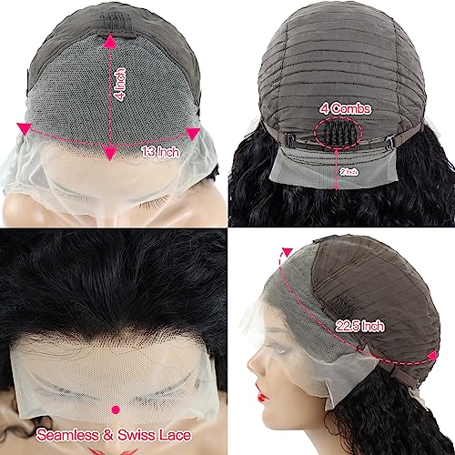 28 Inch 13x4 Lace Front Wigs Human Hair for Black Women Pre Plucked Chocolate Brown Glueless Body Wave Lace Frontal Wigs Human Hair with Baby Hair 180% Density