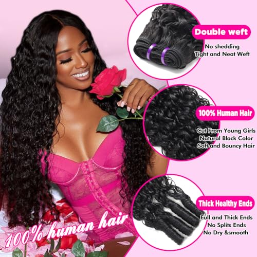Burmese Curly 4 Bundles Human Hair (20 22 24 26)100% 14A Unprocessed Virgin Hair Bundles Deals Human Hair Extensions Spiral Curly End 3c4a Quick Weave Hair for Women Natural Black
