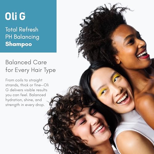 Oli G Total Refresh pH Balancing Shampoo ? Lightweight Daily Cleanser for All Hair Types ? With Marula Oil, Shea Butter & Quinoa Protein ? Hydrating, Anti-Frizz Formula ? 10.1 fl oz