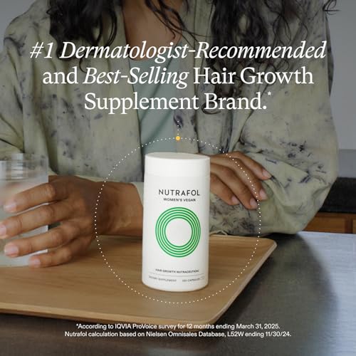 Nutrafol Women's Hair Growth Supplements, For Women 18-44 Years Old, Clinically Tested for Visibly Thicker, Stronger Hair, 100% Vegan Ingredients, Dermatologist Recommended - 1 Month Supply