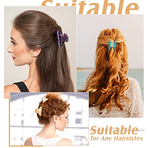 Janinka 18 Pcs Tortoise Shell French Barrettes - 2.6 Inch Banana Celluloid Hair Clips, Leopard Print Hair Accessories for Women