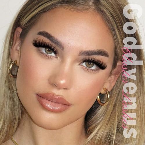 Wispy Lash Clusters Kit Cluster Eyelash Extensions Natural Lash Extension Kit C Curl Fluffy Individual Eyelashes with Bottom Lashes Clusters Waterproof Bond and Seal DIY at Home
