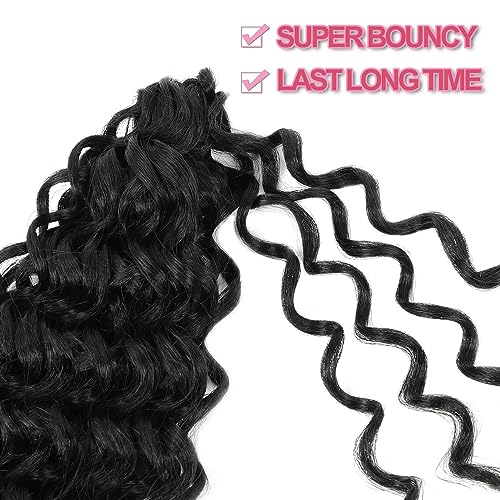 GoGo Curl Crochet hair 12Inch 6Packs Curly Crochet Hair Water Wave Crotchet Hair for Black Women (12 Inch (Pack of 6), 1B#) ¡¦