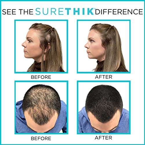 SURETHIK Hair Thickening Fibers (Pack of 4 x 30g Bottle, Medium Brown), For Thicker Looking Hair, Building Hair Fibers to Conceal Thinning Hair for Men & Women
