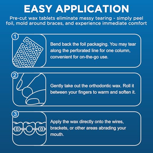 240 Count Orthodontic Wax for Braces, Individual Foil Wrapped for Instant Braces Irritation Relief - Medical Grade, Hypoallergenic & Latex-Free
