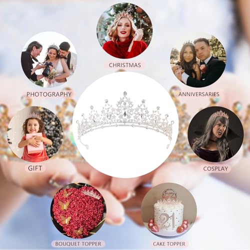 Crystal Crown and Tiara For Women - Rhinestone Headband For Princess Girls,Bridal Hair Accessories For Weddings Birthday