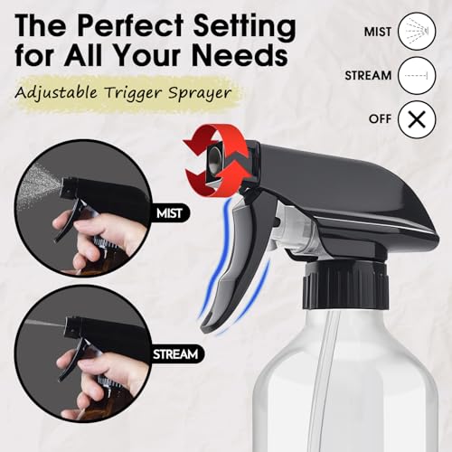 AMORIX Plastic Spray Bottles 2 Pack 360¡Æ Water Spray Bottle for Cleaning 10 oz/300 ml Upside Down Spray Bottle Small Mister Squirt Bottle with Adjustable Nozzle for Hair, Cooking, Plant, Pet