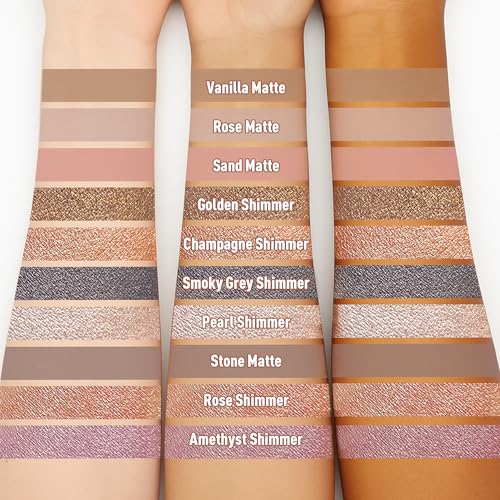 FV Long Lasting Cream Eyeshadow Stick, Waterproof & High Pigmented Eye Shadow Sticks Duo with Blending Brush, Crease-Proof & Natural Finish Eyeshadow Pencil, Rose Matte