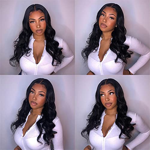 Hair 8A Unprocessed Brazilian Body Wave Bundles with Closure (20 22 24+18closure,Natural Black) Virgin Brazilian Hair Bundles Weave with Lace Closure Free Part