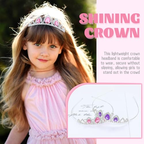 inSowni 8 Pieces Silver Metal Sparkly Waterdrop Rhinestone Princess Crown Headbands Tiaras Wedding Birthday Party Prom Headpieces for Women Brides Bridesmaids