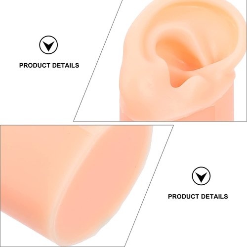 Soft Silicone Nose Model Body Part Displays for Practicing Piercing Suture Acupuncture Rubber Flexible Model for Jewelry Display Teaching Instructions (Ear)