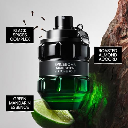 Viktor&Rolf - Spicebomb Nightvision Mens Cologne 2-Piece Set ($195 Value) - Woody & Spicy - With Notes of Citrus & Tobacco - Full Size Eau de Parfum, 3 Fl Oz & Travel Size Eau de Toilette, 0.68 Fl Oz