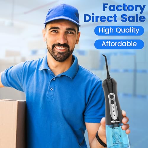 Water Flossers for Teeth, Portable Oral Irrigator Rechargeable Water Dental Flosser Pick with High Pressure 5 Jet Tips, IPX7 Travel Water Flossing for Brace Teeth Cleaner Gum Care