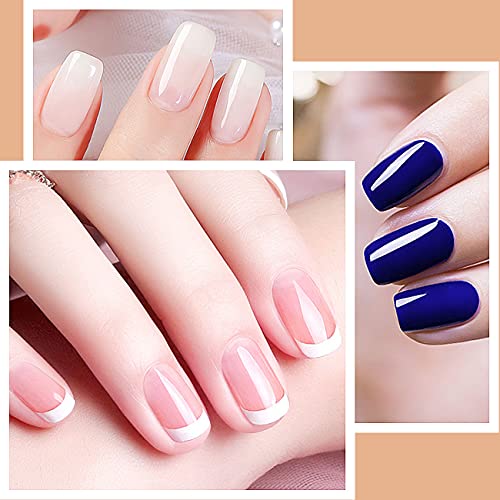 RARJSM Base and Top Coat Clear Shine Glossy Mirror Long Lasting Nail Art Gel Polish 15ml Big Capacity Soak Off 2pcs Set LED UV Curing Requires for Home Salon DIY Nail Manicure